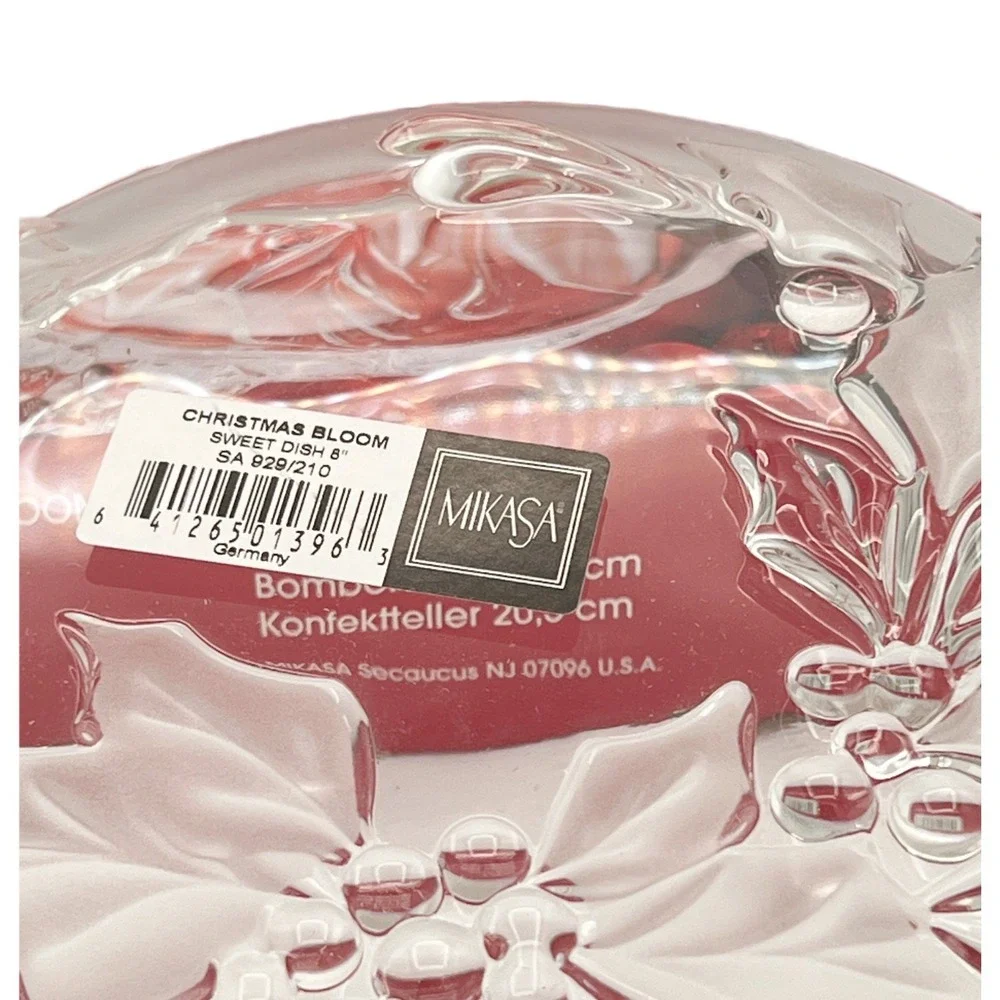 2 Mikasa German‎ Christmas Crystal Dishes Christmas Story & Bloom Candy Sweets